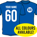 60th Birthday Name & Number Sixty Gift Present T-Shirt