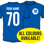 70th Birthday Name & Number Seventy Gift Present T-Shirt