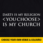 Darts Is My Religion Personalised T-Shirt